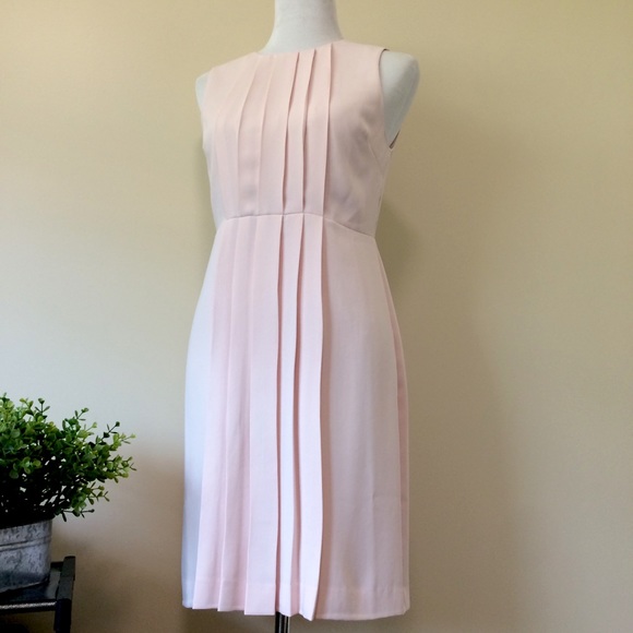 Ann Taylor Pleated Sheath Dress in Blush Pink <2> - Picture 1 of 8